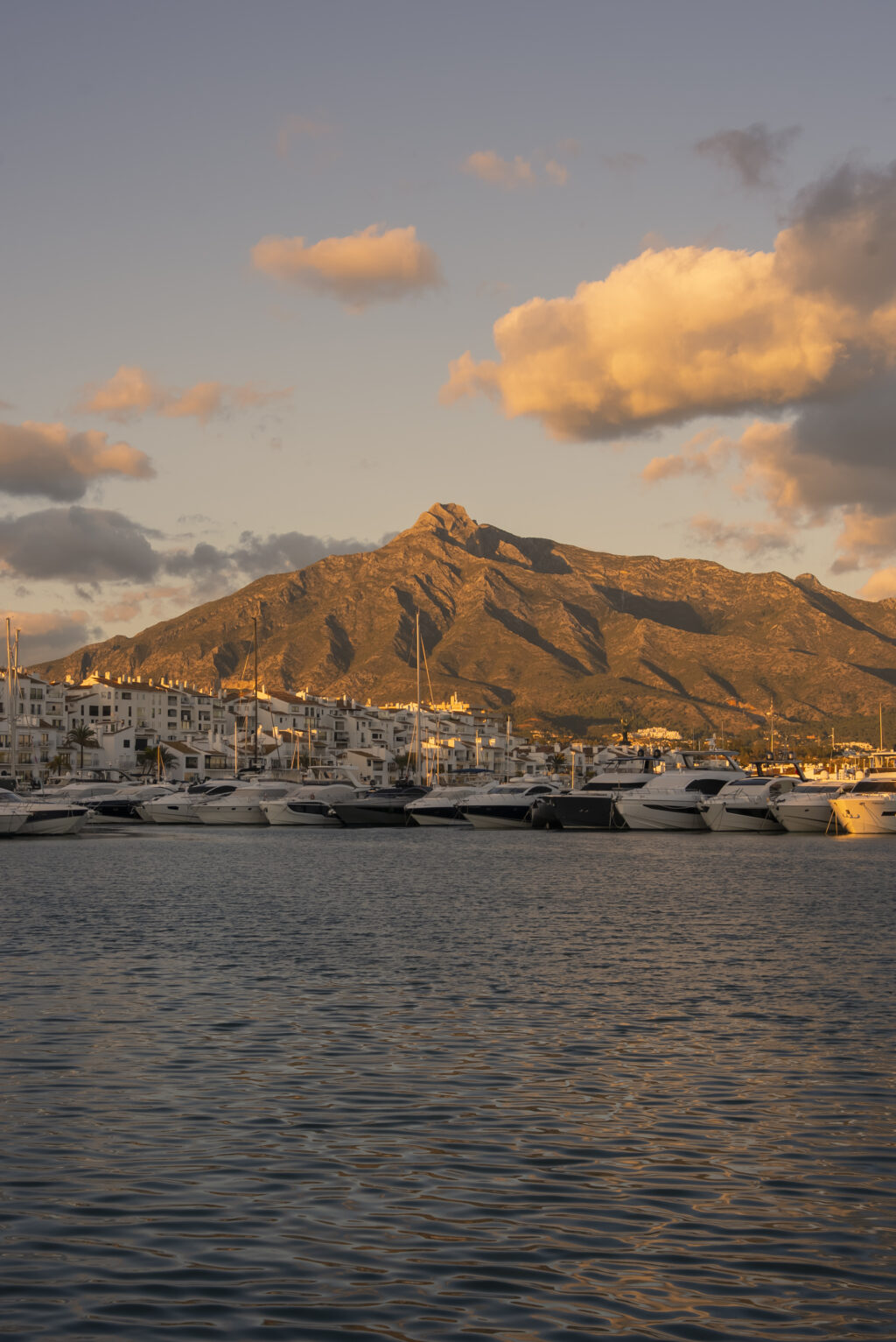 Marbella marina and La Concha mountain in the background