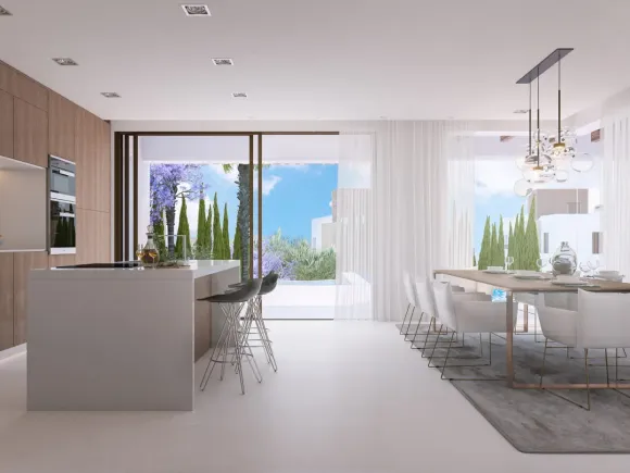 Modern four bedroom, south east facing villa of exceptional qualities is located in a gated community, consisting of only 15 villas, with 24 hour security guards and concierge services situated in a green oasis on the edge of the famous Golden Mile