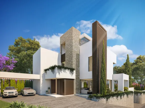 Modern four bedroom, south east facing villa of exceptional qualities is located in a gated community, consisting of only 15 villas, with 24 hour security guards and concierge services situated in a green oasis on the edge of the famous Golden Mile