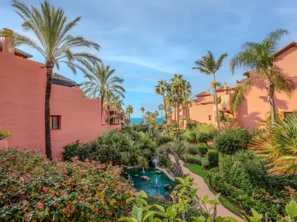 Impressive three bedroom south facing duplex penthouse in the prestigious and gated beachfront community Menara Beach with sea views